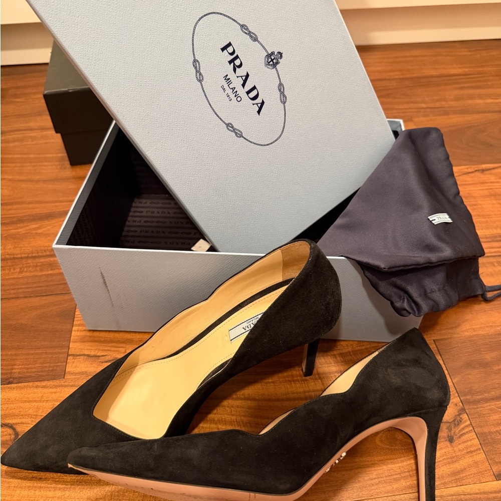 Prada Black Suede Heels for Women